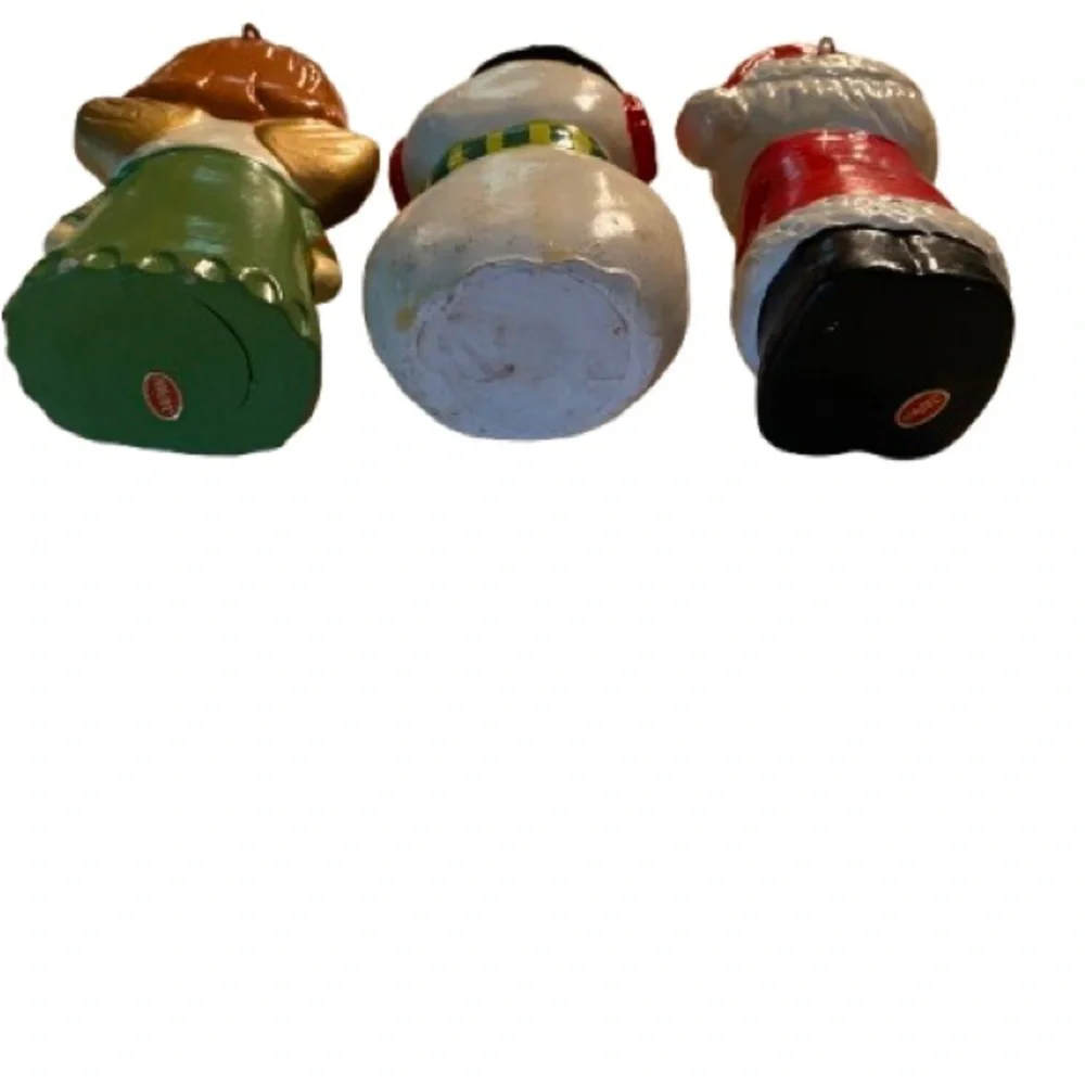 Vintage Figurines Ornaments 4” Japan Angel Snowman Santa Kitschy Christmas